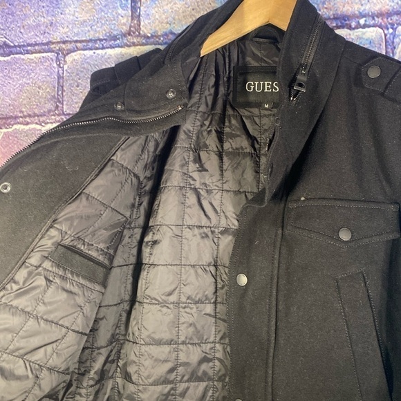 Guess Men’s Formal Jacket Quilted Black Medium - Picture 7 of 8